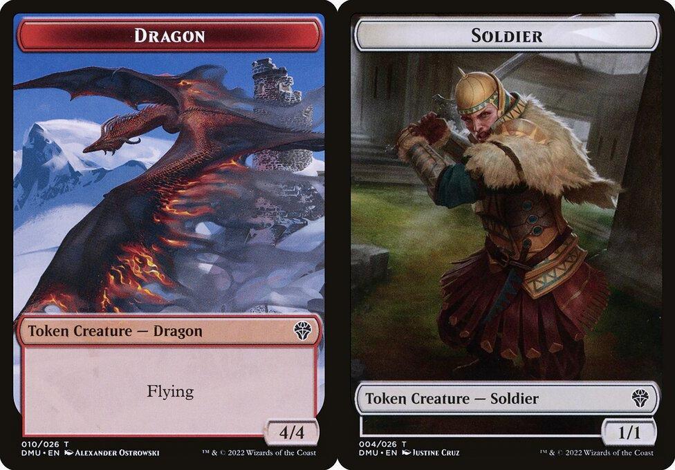 Dragon (010) // Soldier (004) Double-Sided Token (TDMU) - Foil