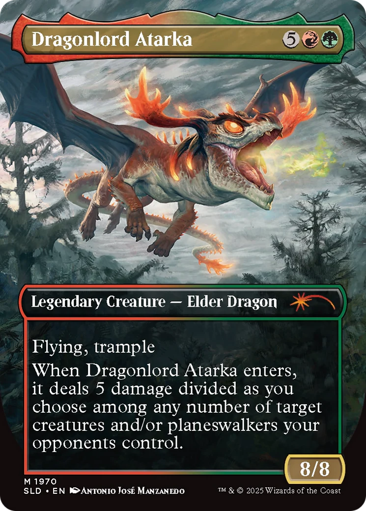 Dragonlord Atarka (1970) (Borderless) (Reversible) (SLD) - Foil - Image 2