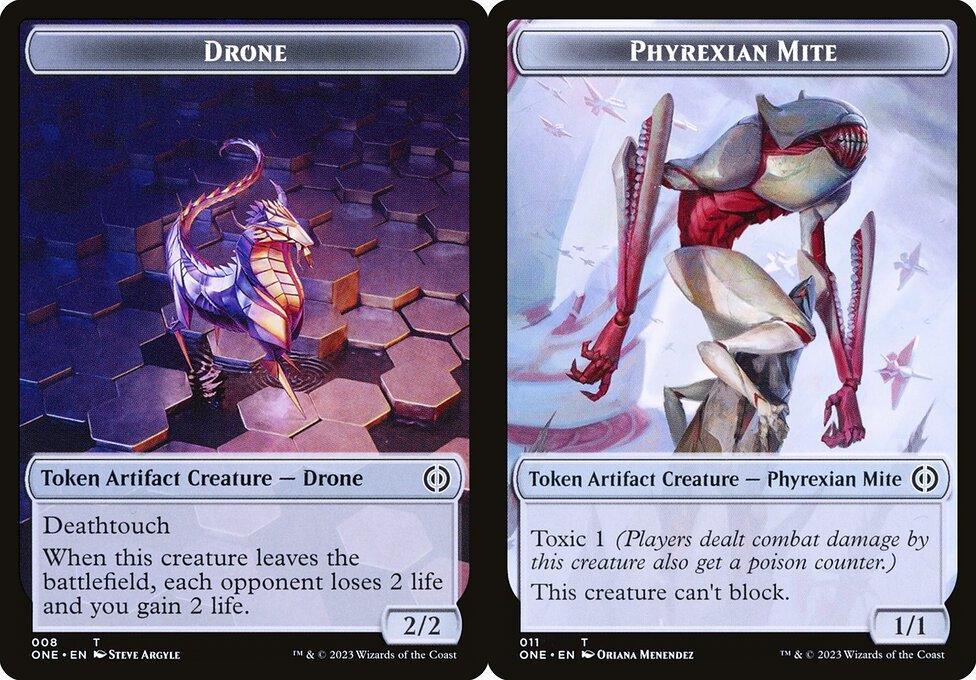 Drone (008) // Phyrexian Mite (011) Double-Sided Token (TONE) - Foil