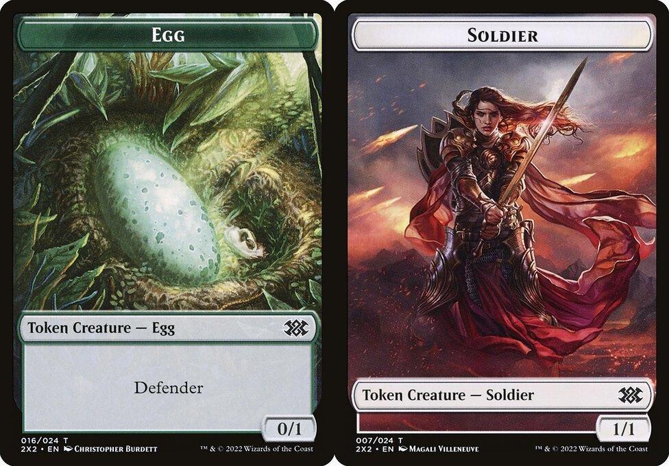 Egg (016) // Soldier (007) Double-Sided Token (T2X2)