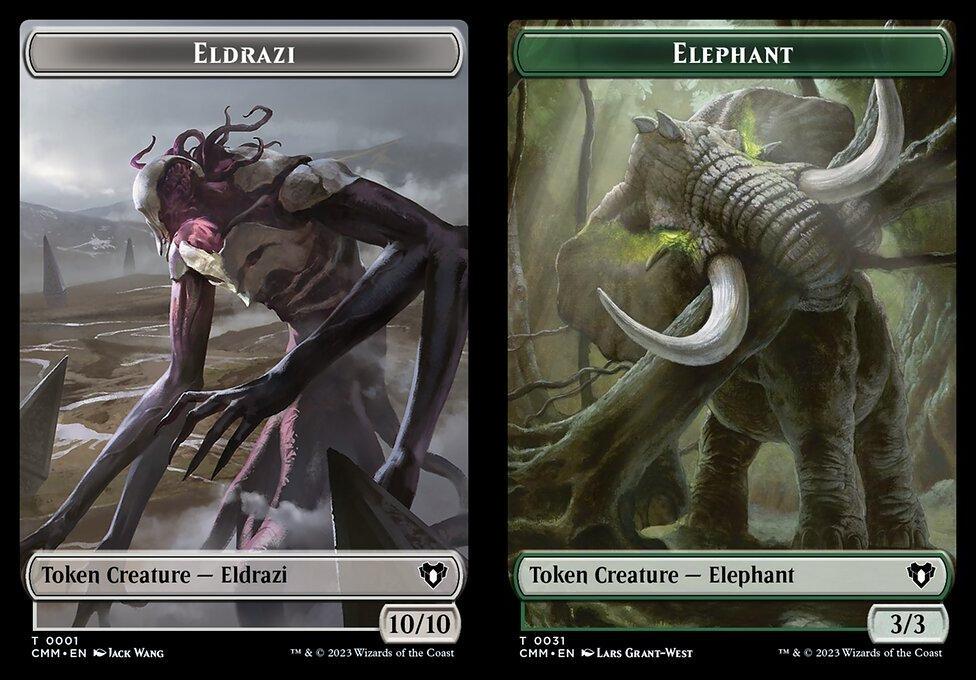 Eldrazi (0001) // Elephant (0031) Double-Sided Token (TCMM)