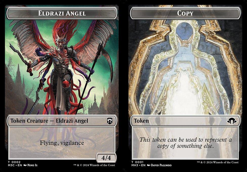 Eldrazi Angel (0002) // Copy (0001) Double-Sided Token (TM3C) - Ripple Foil