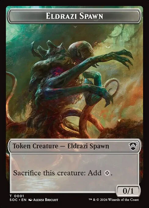 Eldrazi Spawn (0001) // Worm (0026) Double-Sided Token (SOC)