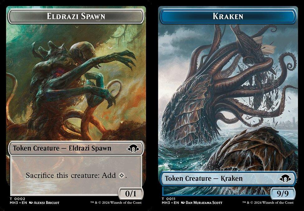 Eldrazi Spawn (0002) // Kraken (0011) Double-Sided Token (TMH3) - Foil