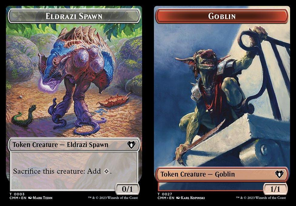 Eldrazi Spawn (0003) // Goblin (0027) Double-Sided Token (TCMM)