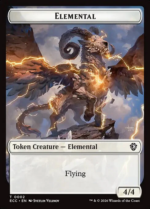 Elemental (0009) // Rhino Warrior (0006) Double-Sided Token (TECC)