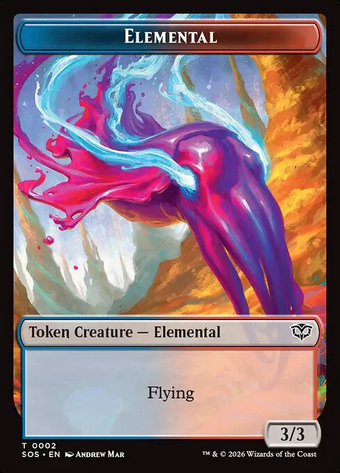 Elemental (0002) // Fractal (0004) Double-Sided Token (TSOS) - Foil