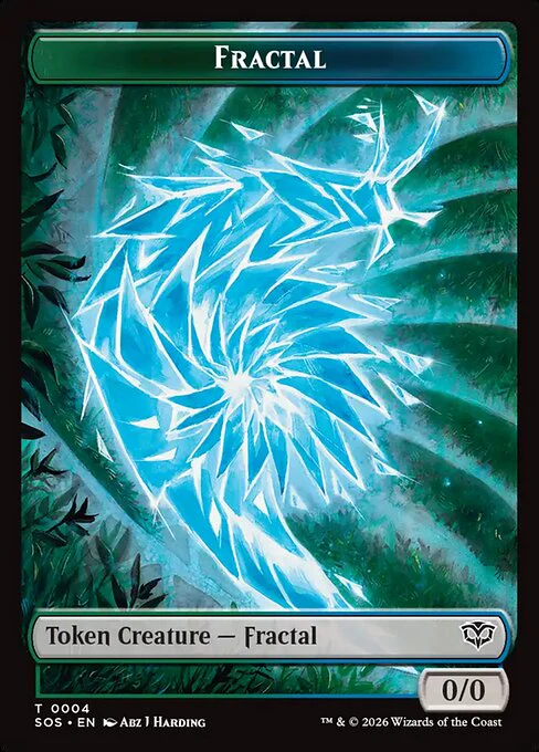 Elemental (0002) // Fractal (0004) Double-Sided Token (TSOS) - Foil - Image 2