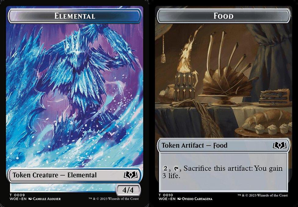 Elemental (0009) // Food (0010) Double-Sided Token (TWOE) - Foil