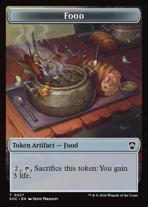Elemental (0020) // Food (0027) Double-Sided Token (TSOC) - Foil - Image 2