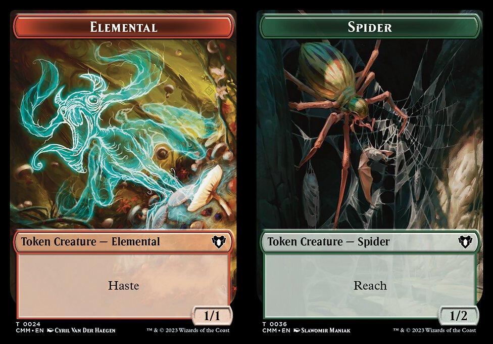 Elemental (0024) // Spider (0036) Double-Sided Token (TCMM)