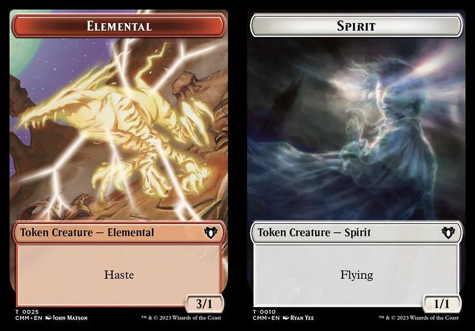 Elemental (0025) // Spirit (0010) Double-Sided Token (TCMM) - Foil