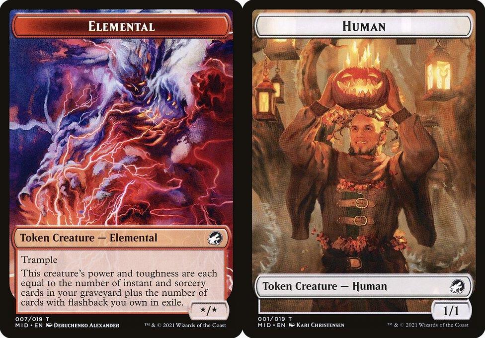 Elemental (007) // Human (001) Double-Sided Token (TMID) - Foil
