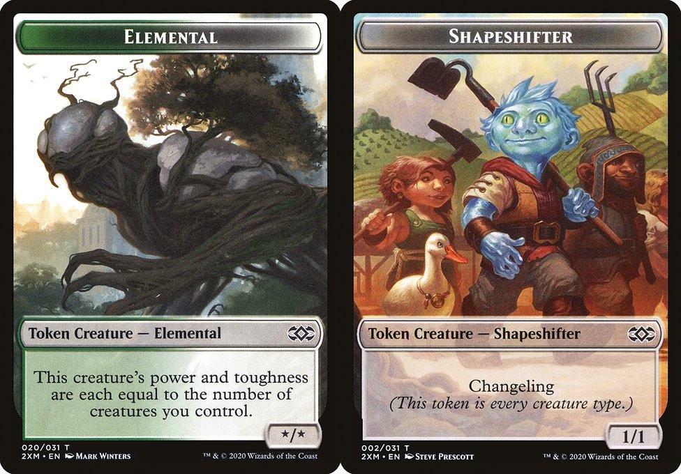 Elemental (020) // Shapeshifter (002) Double-Sided Token (T2XM) - Foil