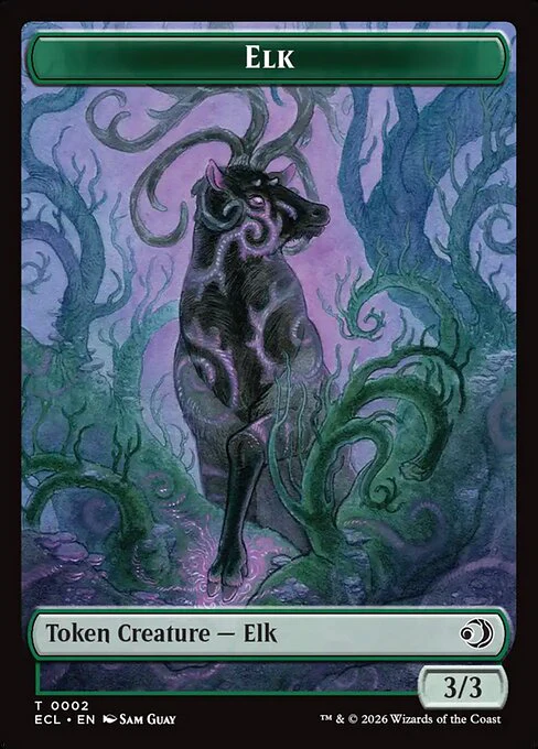Elk (0002) // Mutavault (0011) Double-Sided Token (TECL) - Foil