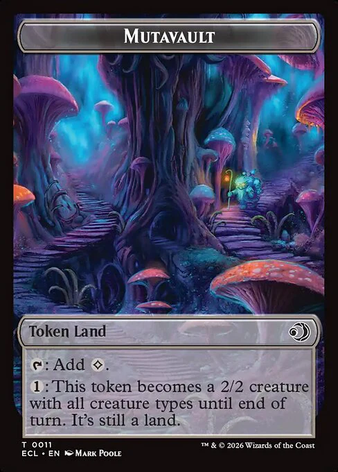 Elk (0002) // Mutavault (0011) Double-Sided Token (TECL) - Foil - Image 2