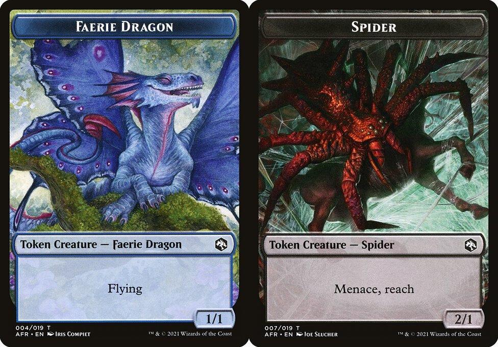 Faerie Dragon (004) // Spider (007) Double-Sided Token (TAFR) - Foil