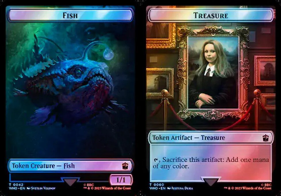 Fish (0042) // Treasure (0060) Double-Sided Token (TWHO) - Surge Foil