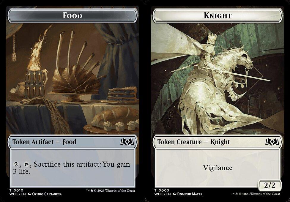 Food (0010) // Knight (0003) Double-Sided Token (TWOE) - Foil