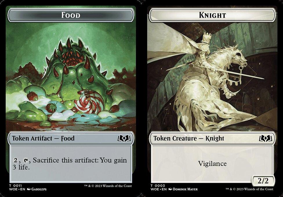 Food (0011) // Knight (0003) Double-Sided Token (TWOE) - Foil