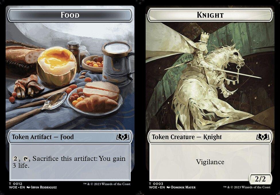 Food (0012) // Knight (0003) Double-Sided Token (TWOE) - Foil