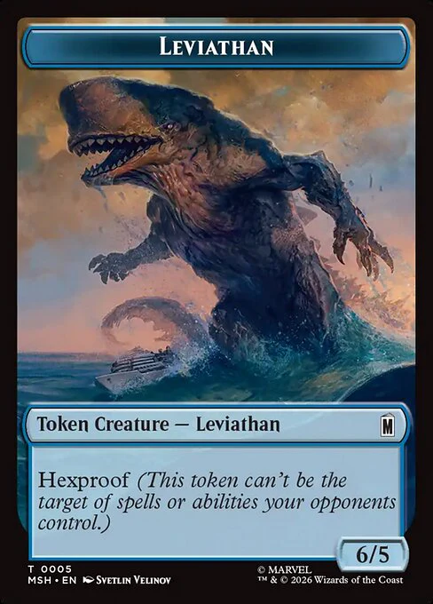 Food (0019) // Leviathan (0005) Double-Sided Token (TMSH) - Foil - Image 2