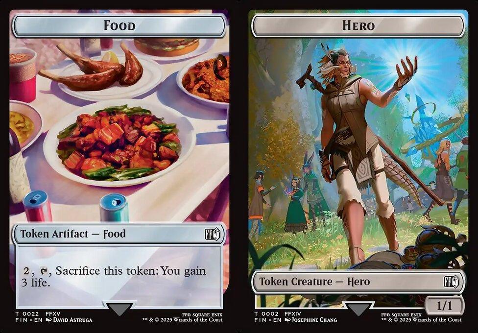 Food (0022) // Hero (0002) Double-Sided Token (TFIN) - Foil