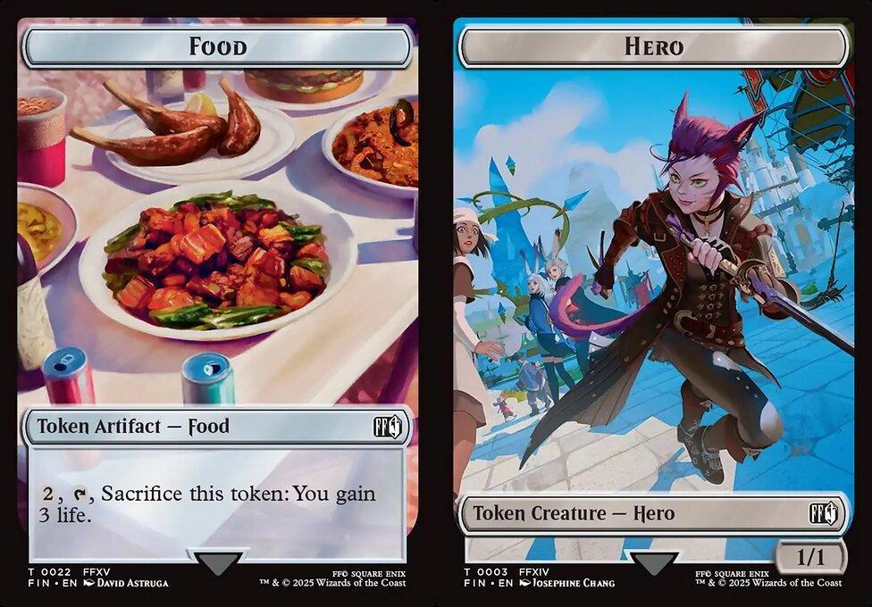 Food (0022) // Hero (0003) Double-Sided Token (TFIN) - Foil