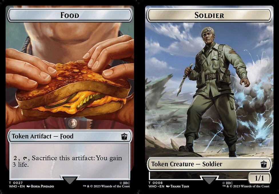 Food (0027) // Soldier (0008) Double-Sided Token (TWHO) - Foil