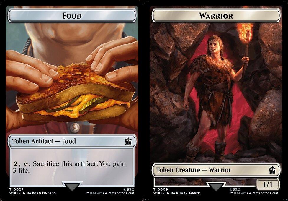 Food (0027) // Warrior (0009) Double-Sided Token (TWHO) - Foil