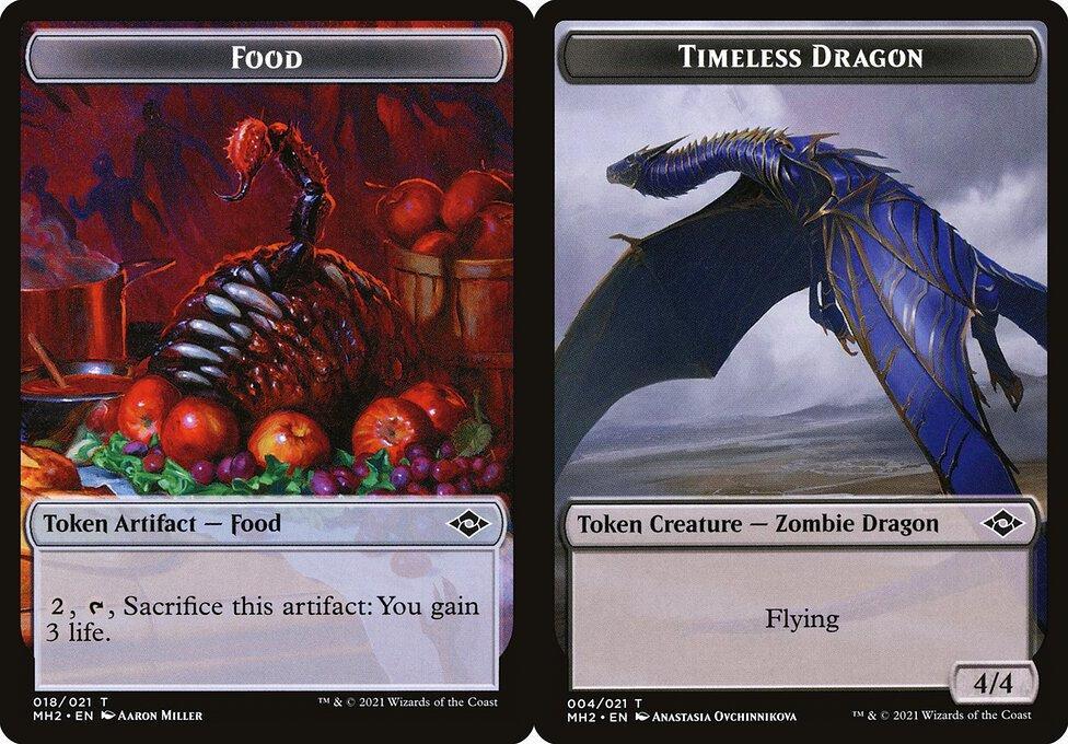 Food (018) // Timeless Dragon (004) Double-Sided Token (TMH2) - Foil
