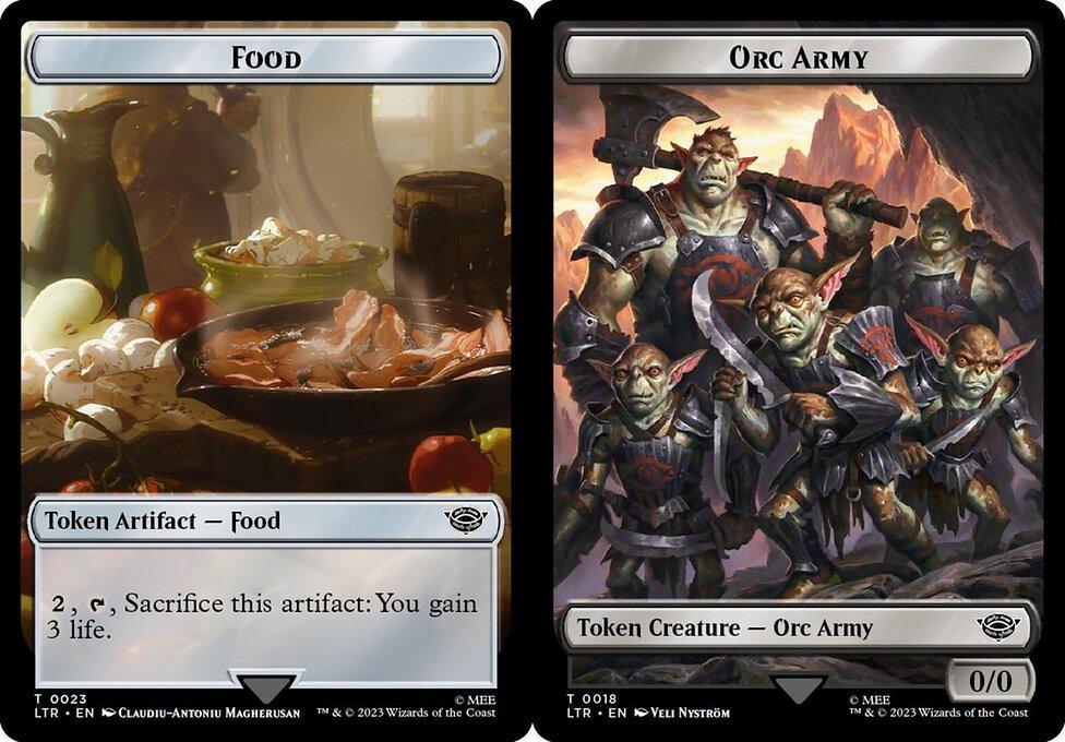 Food (023) // Orc Army (018) Double-Sided Token (TTLR) - Surge Foil