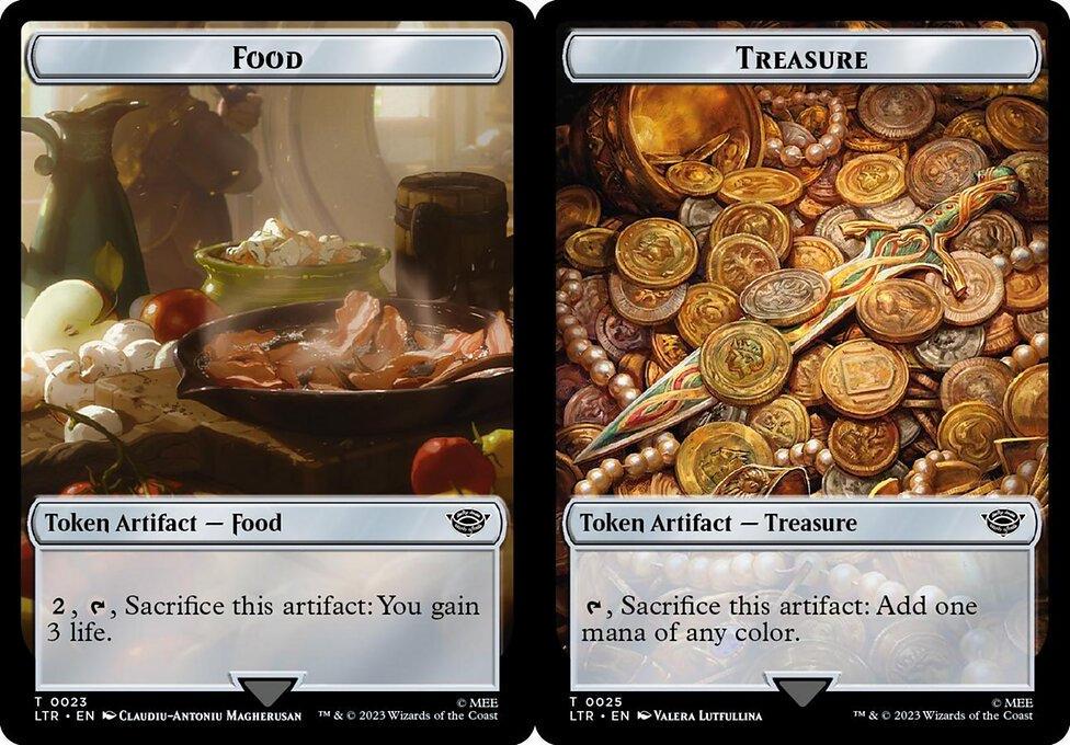 Food (023) // Treasure (025) Double-Sided Token (TTLR) - Surge Foil