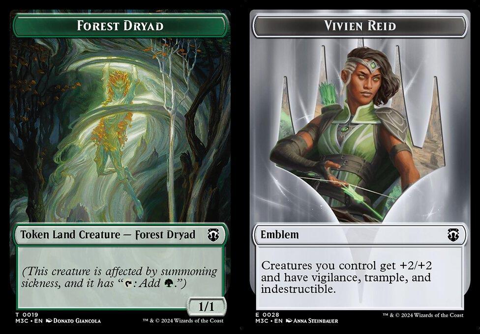 Forest Dryad (0019) // Vivien Reid Emblem (0028) Double-Sided Token (TM3C)