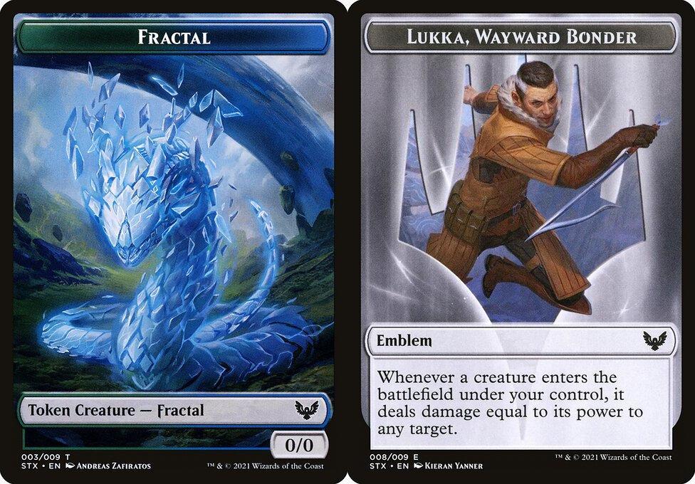 Fractal (003) // Lukka, Wayward Bonder Emblem (008) Double-Sided Token (TSTX) - Foil