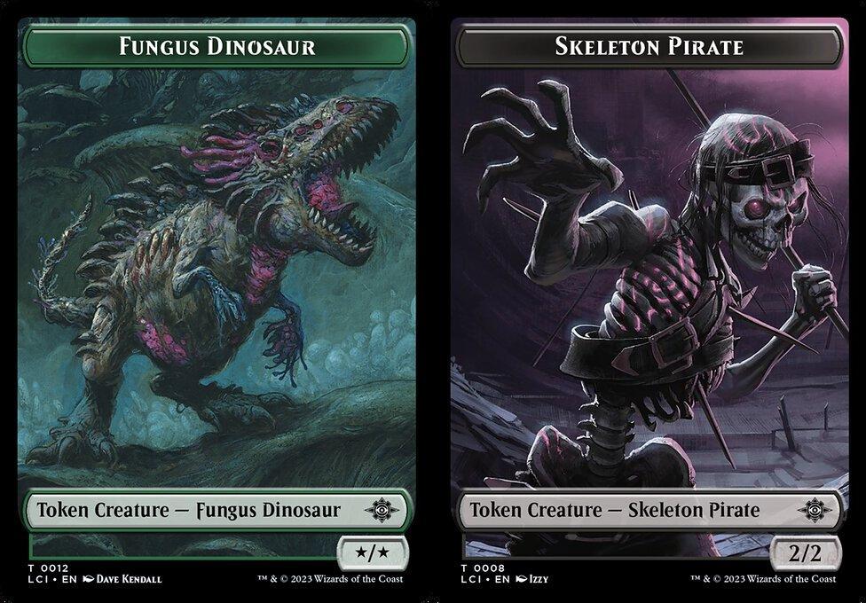 Fungus Dinosaur (0012) // Skeleton Pirate (0008) Double-Sided Token (TLCI) - Foil