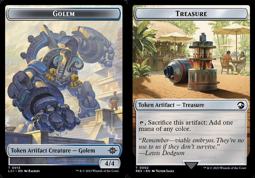 Golem (0013) // Treasure (0002) Double-Sided Token (TLCI) - Foil
