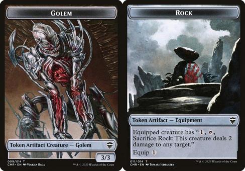 Golem (009) // Rock (011) Double-Side Token (TCMR) - Foil