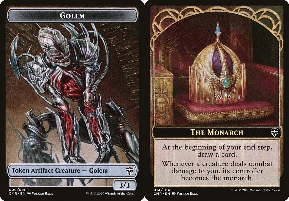 Golem (009) // The Monarch (014) Double-Sided Token (TCMR) - Foil