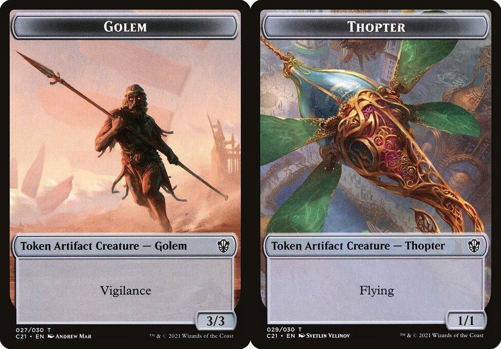 Golem (027) // Thopter (029) Double-Sided Token (TC21)