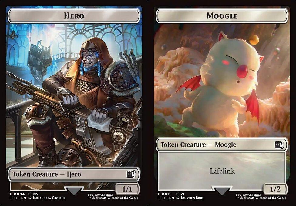 Hero (0004) // Moogle (0011) Double-Sided Token (TFIN)