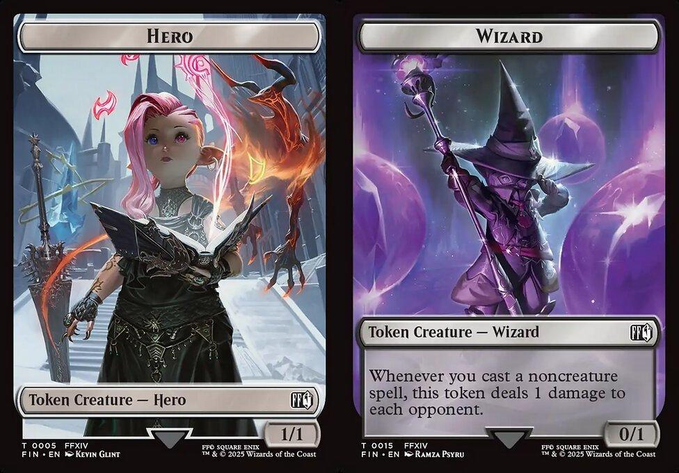 Hero (0005) // Wizard (0015) Double-Sided Token (TFIN)