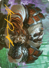Hugs, Grisly Guardian (27/54) Art Card (ABLB) - Gold-Stamped Signature