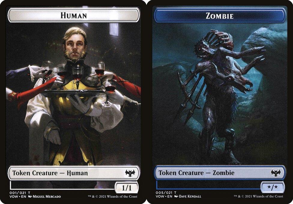 Human (001) // Zombie (005) Double-Sided Token (TVOW) - Foil