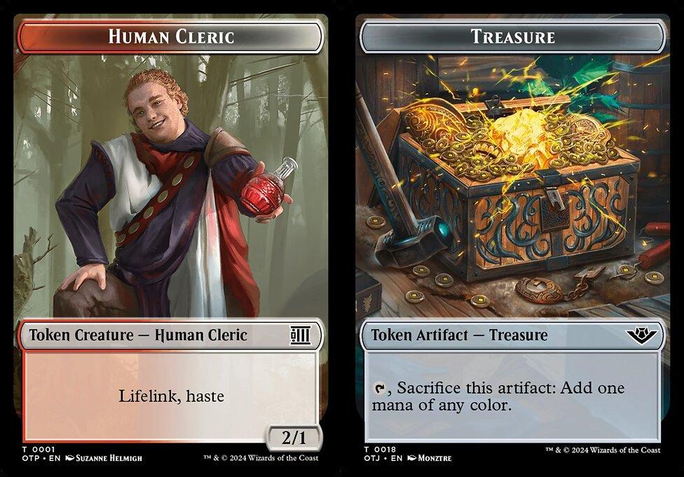 Human Cleric (0001) // Treasure (0018) Double-Sided Token (TOTJ) - Foil