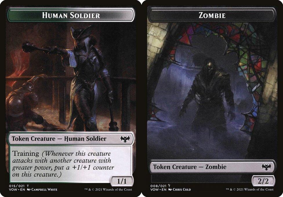 Human Soldier (015) // Zombie (008) Double-Sided Token (TVOW) - Foil