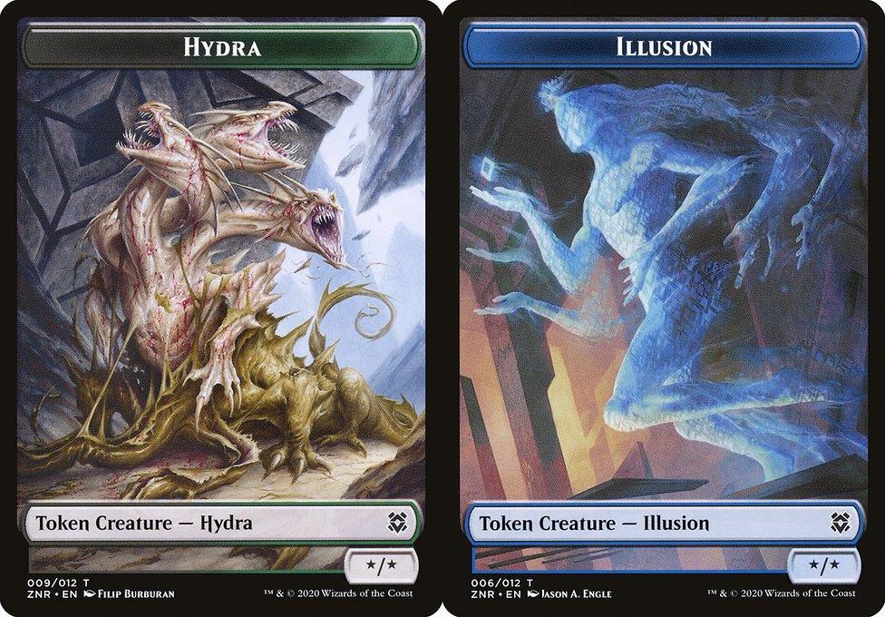 Hydra (009) // Illusion (006) Double-Sided Token (TZNR) - Foil