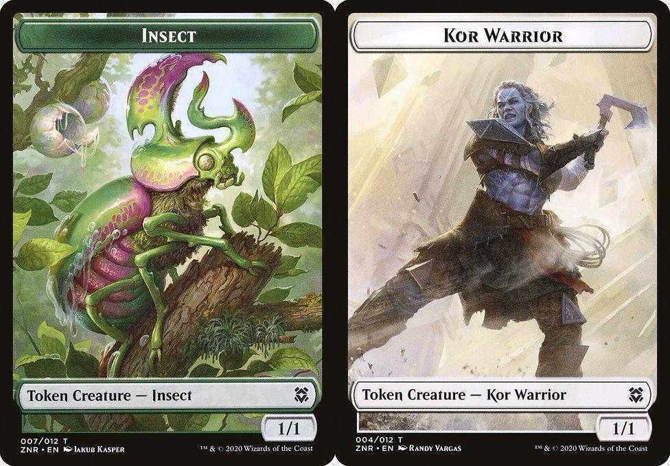 Insect (007) // Kor Warrior (004) Double-Sided Token (TZNR) - Foil