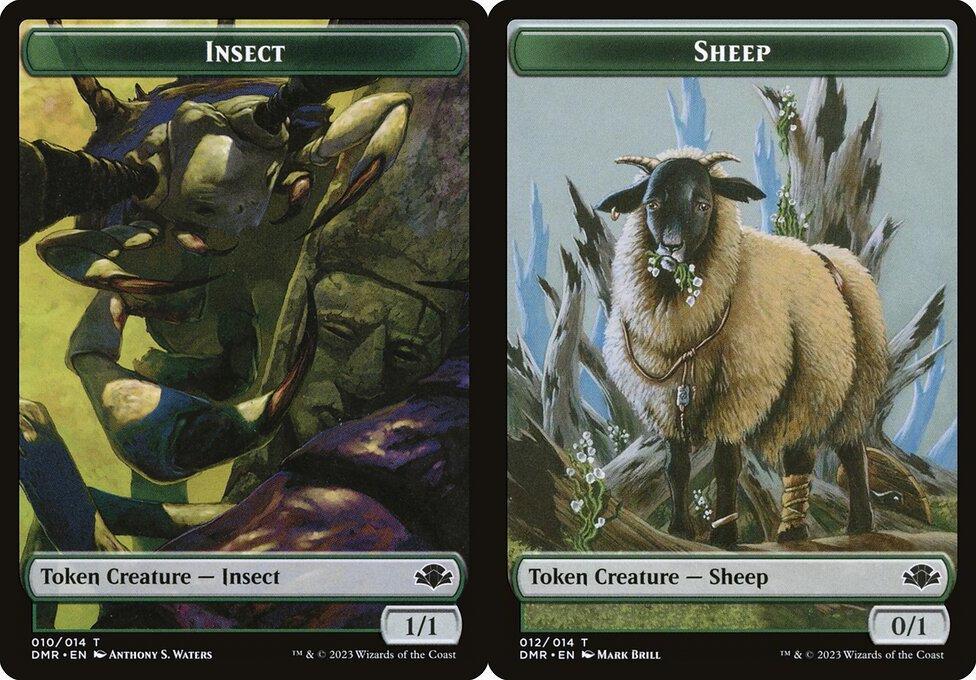 Insect (010) // Sheep (012) Double-Sided Token (TDMR) - Foil