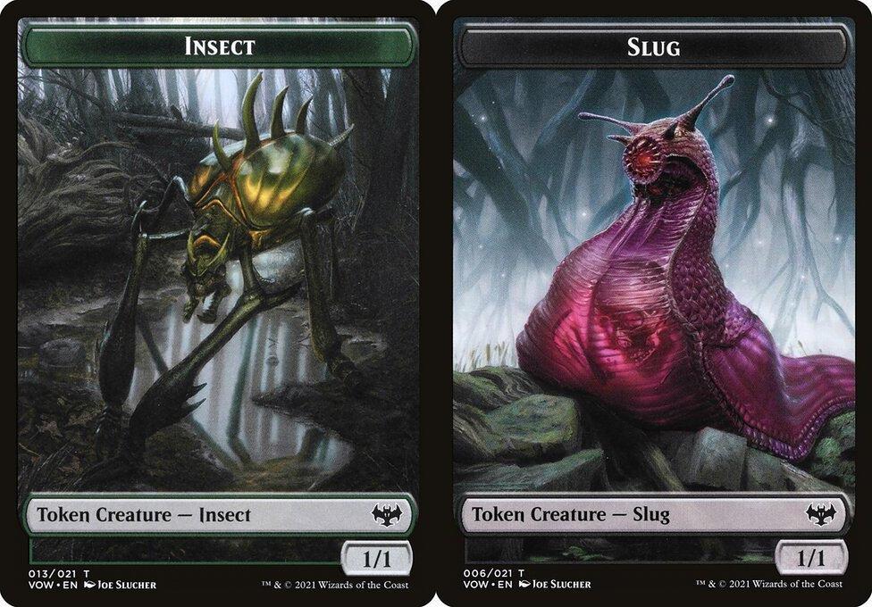 Insect (013) // Slug (006) Double-Sided Token (TVOW) - Foil